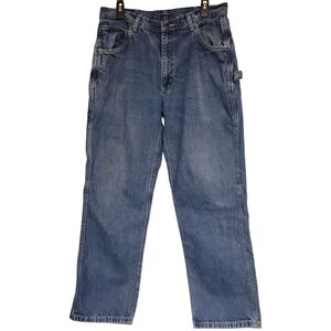 VTG Key Carpenter Jeans Denim Relaxed Straight Mens Workwear 100% Cotton 34x32